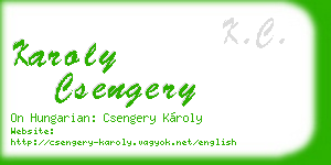 karoly csengery business card
