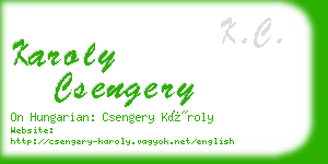 karoly csengery business card